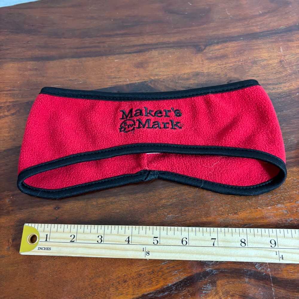 Makers Mark‎ Bourbon Red Polar Fleece Ear Warmer Headband Winter Logo Mens